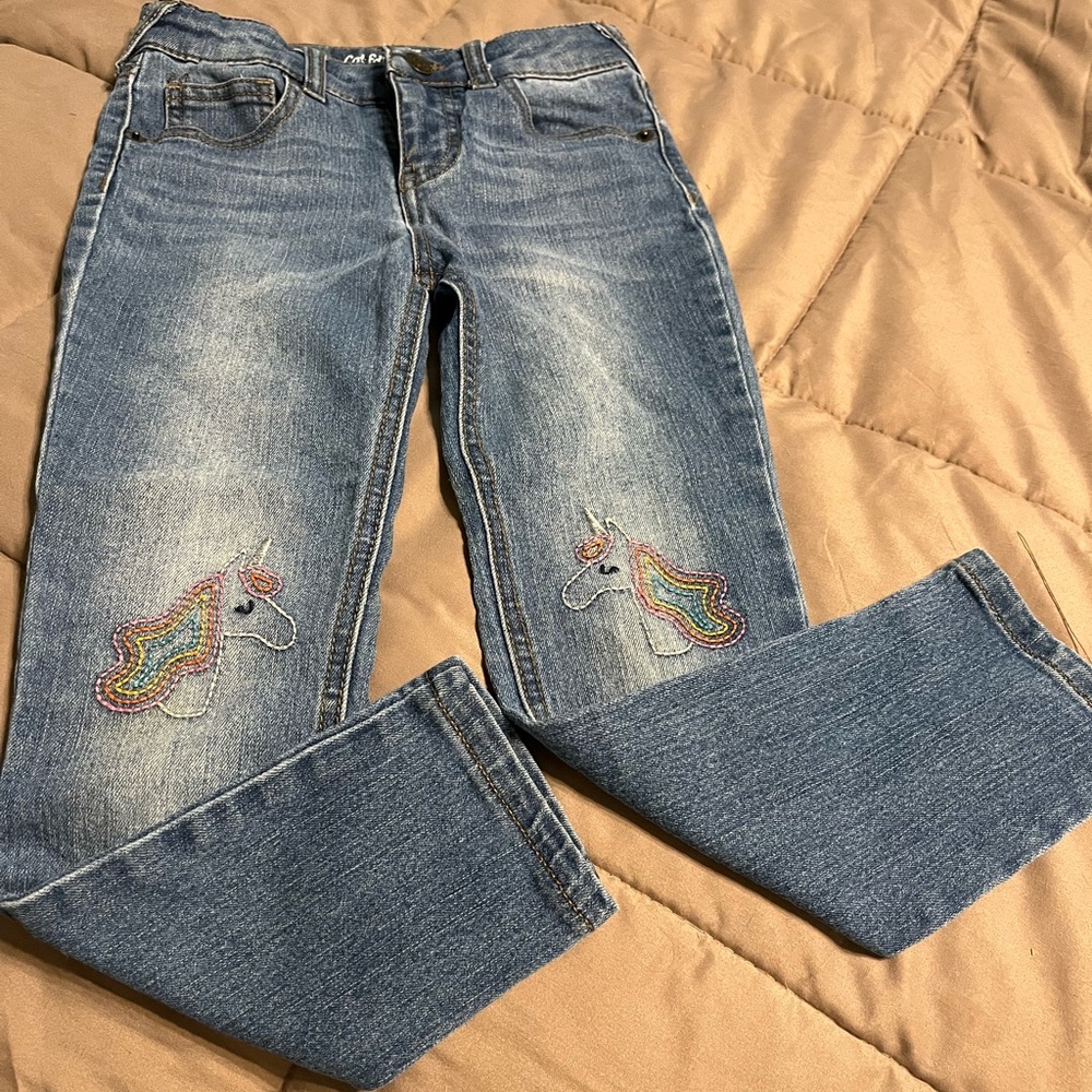 Cat &Jack Girls Unicorn Jeans Size 6